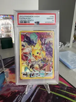 Pokemon Pikachu TCG Crown Zenith Holo Card 160/159 Secret Rare PSA 10 - Image 1