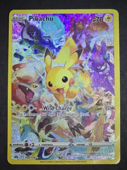 Pokemon Pikachu TCG Crown Zenith Holo Card 160/159 Secret Rare Near Mint - Image 1