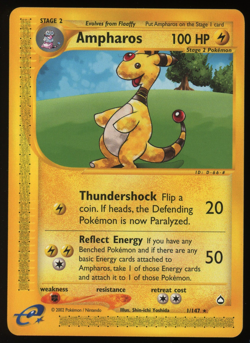 Pokemon 2002 Aquapolis - Ampharos - Non-Holo Rare - NM - 1/147 - Image 1