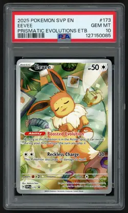 Pokemon TCG Eevee Prismatic Evolutions ETB Promo SVP 173 Gem Mint PSA 10 - Image 1