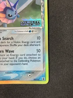 Pokemon Tcg Vaporeon EX Delta Species 18/113 Reverse Stamped Holo - Image 3