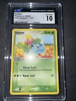 POKEMON CGC 10 GEM MINT IVYSAUR 7/17 POP SERIES 2 NINTENDO 2005 - Image 1