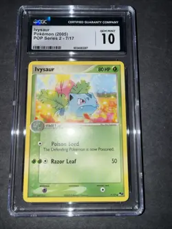 POKEMON CGC 10 GEM MINT IVYSAUR 7/17 POP SERIES 2 NINTENDO 2005 - Image 5