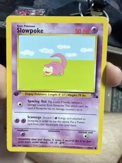 Pokemon TCG - Slowpoke 55/62 Moderately Played Common Fossil 1st Edition - Image 1
