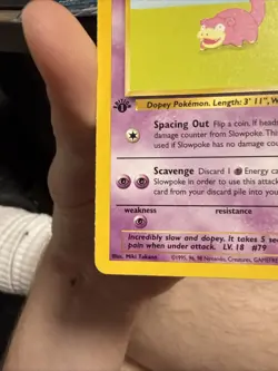 Pokemon TCG - Slowpoke 55/62 Moderately Played Common Fossil 1st Edition - Image 5