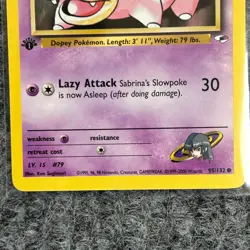Vintage Pokemon Gym Heroes Sabrina's Slowpoke 95/132 NM/Mint - Image 4