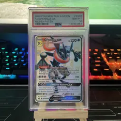 Pokemon Greninja GX Hidden Fates Full Art #SV56 PSA 10 Gem Mint - Image 1
