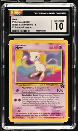 Mew 8 WOTC 2000 Black Star Promos Pokemon League CGC 10 Gem Mint - Image 1