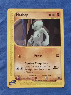 NM Machop 117/165 Expedition common 2002 Pokemon Card - Image 1