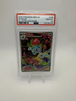 Pokemon TCG Ivysaur Illustration Rare Mega Evolution 134/132 PSA 10 - Image 1