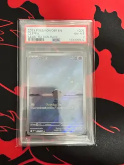 PSA8 CLEFFA 2023 POKEMON OBF EN-OBSIDIAN FLAMES ILLUSTRATION RARE #202 - Image 1