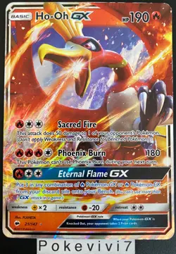 Carte Pokemon HO-OH 21/147 GX Soleil et Lune 3 SL3 ENGLISH OCCASION - Image 1