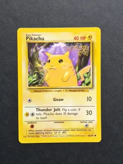 VINTAGE Pokemon TCG Pikachu 58/102 PokeTour 1999 Gold Stamp - AUS Promo - EX - Image 1
