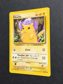 VINTAGE Pokemon TCG Pikachu 58/102 PokeTour 1999 Gold Stamp - AUS Promo - EX - Image 4