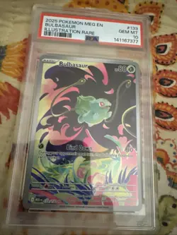 2025 Bulbasaur 133/132 Mega Evolution Illustration Rare Pokemon Card PSA 10 - Image 1