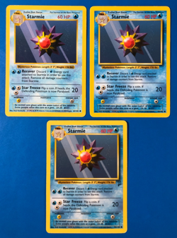 Starmie Vtg 3 Card LOT - Base Set Shadowless 64/102 + Base + Base Set 2 Pokemon - Image 1