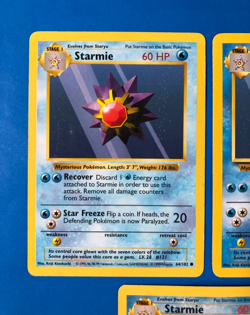 Starmie Vtg 3 Card LOT - Base Set Shadowless 64/102 + Base + Base Set 2 Pokemon - Image 2