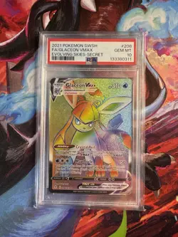 PSA 10 Glaceon Vmax Evolving Skies Rainbow 208/203 GEM MINT Graded Pokemon Card - Image 1