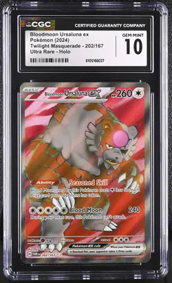 CGC 10 Bloodmoon Ursaluna EX 202/167 Ultra Rare Holo Pokemon Gem Mint - Image 1