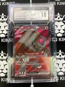 CGC 10 Gem Mint Bloodmoon Ursaluna EX 202/167 Twilight Masquerade - Image 1