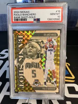 2024 Panini Donruss Paolo Banchero Bank Shot 10/10 GOLD PSA 10 POP 1🔥 - Image 1