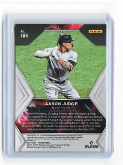 2020 Panini Absolute Fireworks Gold #86 Aaron Judge 09/10 - Image 2