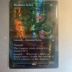 Mtg Moss Born Hydra Mana Foil Foundations Card Used - Image 1