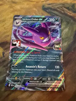 Pokemon TCG Team Rocket’s Crobat ex Prize Pack Series 8 122/182 NM Stamped - Image 1