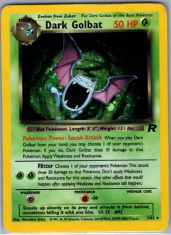 Dark Golbat 7/82 Holo Team Rocket - Pokemon Card - LP - Image 1