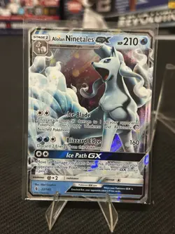 Pokemon TCG Alolan Ninetales GX 22/145 Guardians Rising Sun & Moon Card NM - Image 1