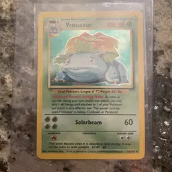 Unlimited Venusaur - Base Set- Holo - #15/102 - Vintage Pokemon Card 1999 WOTC - Image 1
