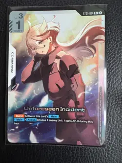 ST01-014 Unforeseen Incident Gundam Card Game C+ alt art , TCG, Bandai - Image 1
