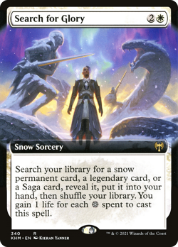 Search for Glory (Extended Art) #340 (Foil) (MP) Kaldheim KHM Magic MTG - Image 1