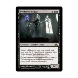WOTC MtG Dragon's Maze Pontiff of Blight (R) (Foil) VG - Image 1