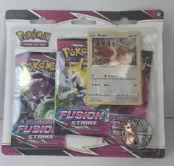 Pokemon TCG SWSH Fusion Strike 3 Pack Blister Booster Eevee Promo New Sealed 820650809200 - Image 1