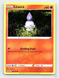 Litwick 024/196 Lost Origin Common Yuka Morii Pokemon NM - Image 1