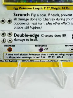 Chansey 3/102 - Base Set - Holo - Pokemon - LP - Image 3