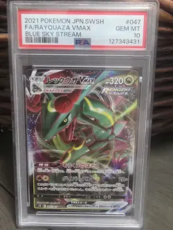 Pokemon Rayquaza VMAX 047/067 Blue Sky Stream Triple Rare Holo PSA 10 Japanese - Image 1