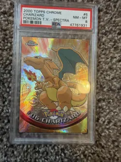 2000 Topps Chrome Charizard Pokemon Spectra Holo #6 NM-MT PSA 8 - Image 1