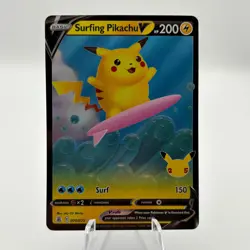 Pokemon TCG Surfing Pikachu V 008/025 Celebrations Ultra Rare English Holo - Image 1