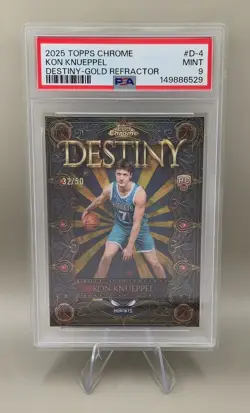 2025-26 Topps Chrome Kon Knueppel Destiny Gold Refractor /50 PSA 9 RC Hornets 🔥 - Image 1