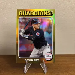 2024 Topps Heritage High Number David Fry #654 Chrome Gold 1/5 Guardians - Image 1