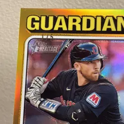 2024 Topps Heritage High Number David Fry #654 Chrome Gold 1/5 Guardians - Image 2