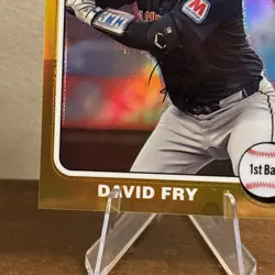 2024 Topps Heritage High Number David Fry #654 Chrome Gold 1/5 Guardians - Image 5