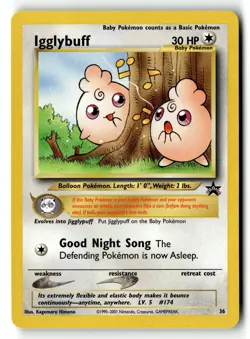 Pokemon Card Igglybuff LP WoTC Promo Promo 36/53 - Image 1