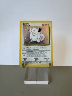 Pokemon TCG Clefairy Base Set Holo Rare Card 5/102 MP Condition - Image 1