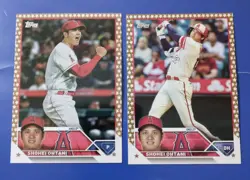 2023 Topps Shohei Ohtani Series One & Two Gold Stars #17 & 600 - Image 1