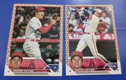 2023 Topps Shohei Ohtani Series One & Two Gold Stars #17 & 600 - Image 2
