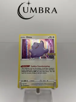 Pokemon TCG Ditto Holo Rare Card Pokemon Go 053/078 NM Condition - Image 1