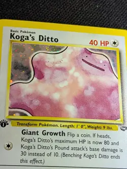 1st Edition Koga’s Ditto 10/132 Holo Rare Gym Challenge Pokemon Card TCG WOTC - Image 2